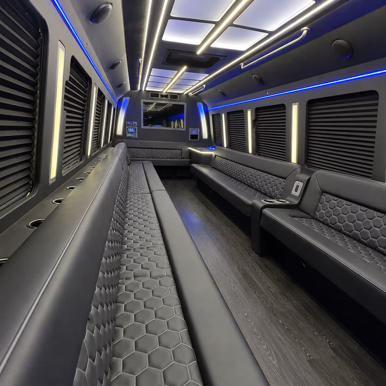 Garden Grove Wedding Transportation party bus exterior