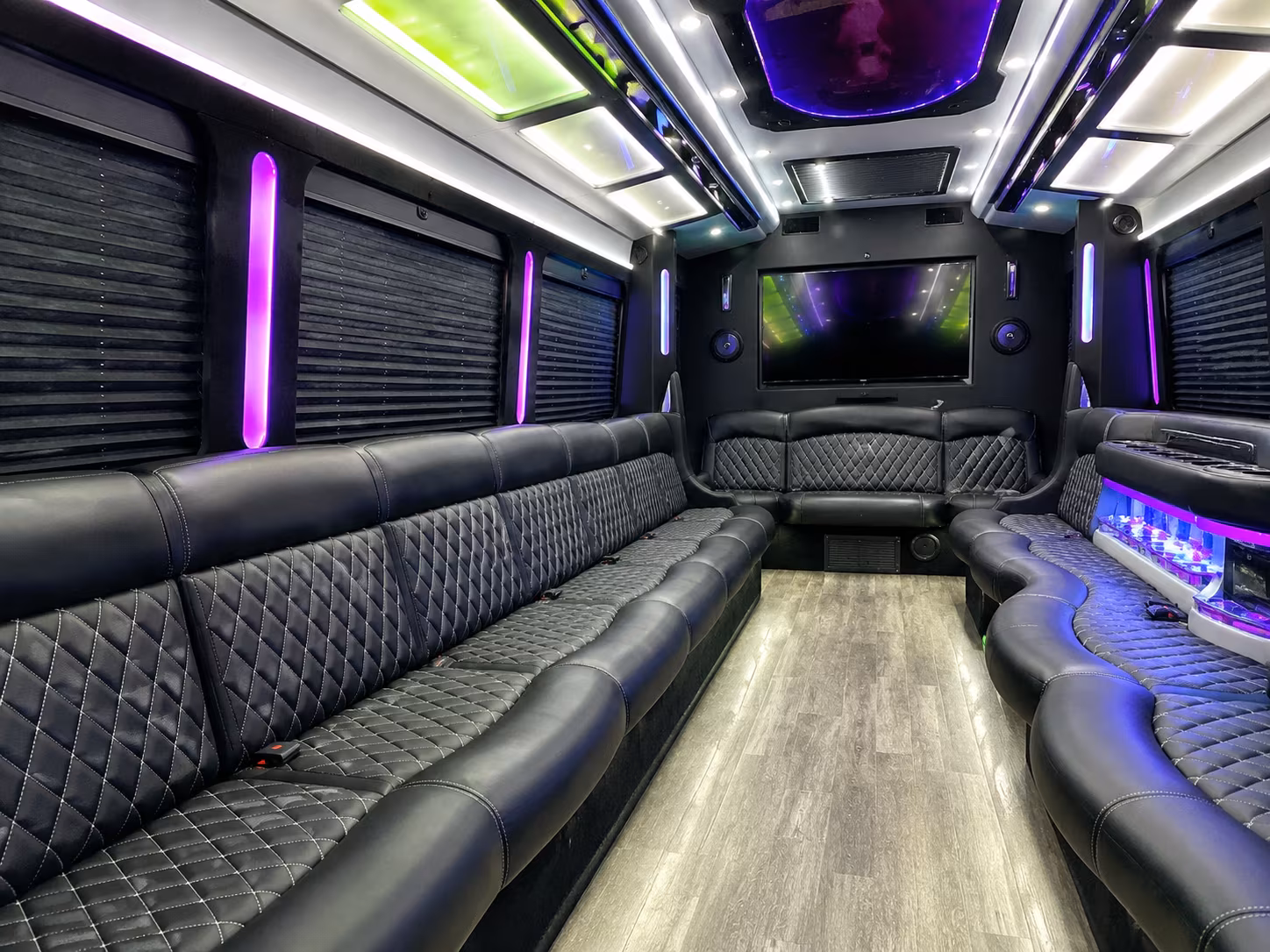 Garden Grove Wedding Transportation party bus exterior