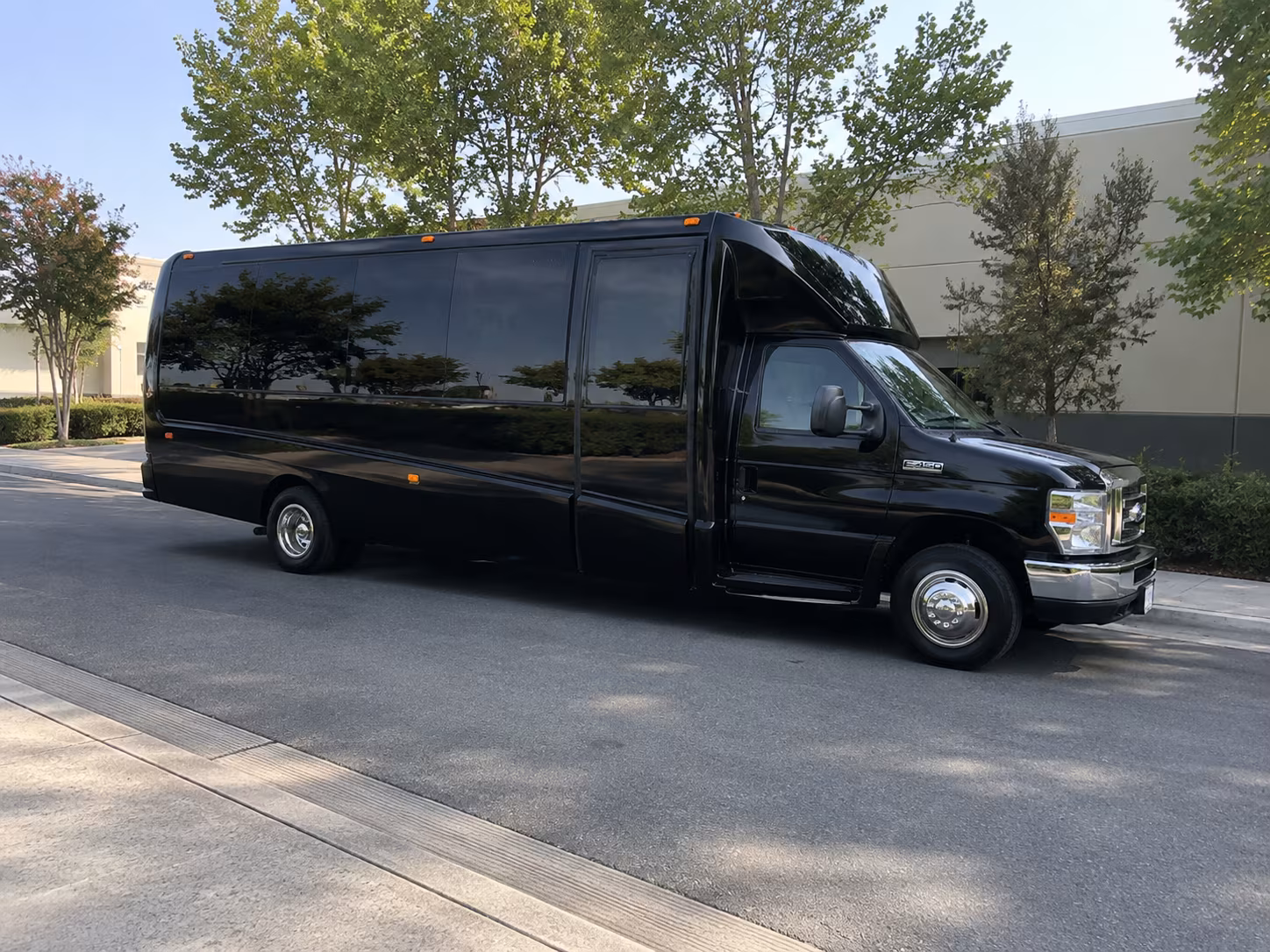 Garden Grove Wedding Transportation party bus exterior