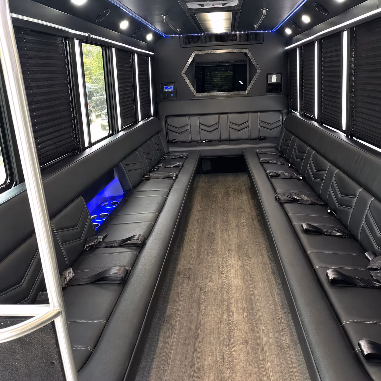 Garden Grove Wedding Transportation onboard seating