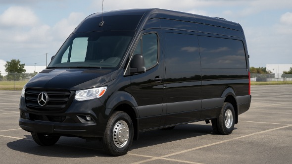 Exterior of Charter Bus Company Anaheim's 14 Passenger Sprinter Limousine in Anaheim