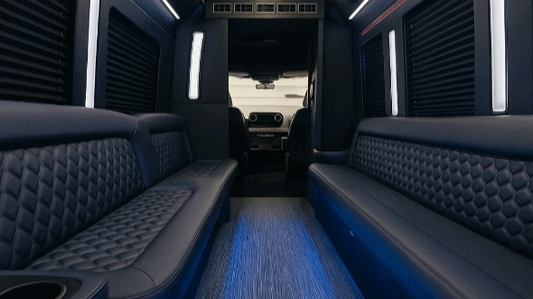 Interior of Charter Bus Company Placentia's 25 Passenger Party Bus in Placentia
