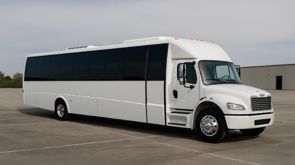 Exterior of Charter Bus Company Placentia's 30 Passenger Party Bus in Placentia