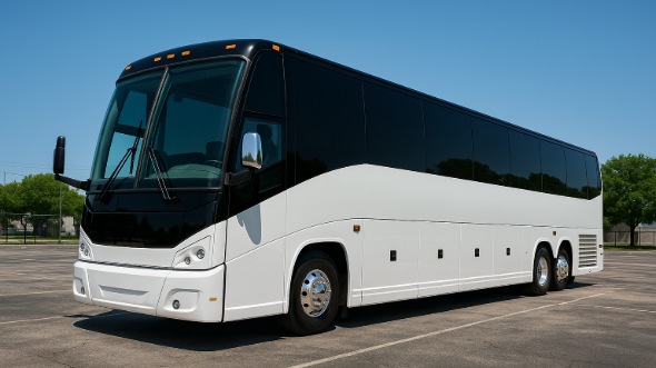 Exterior of Charter Bus Company Santa Ana's 50 Passenger Party Bus in Santa Ana