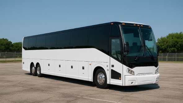 Exterior of Charter Bus Company Garden Grove's 55 Passenger Charter Bus in Garden Grove