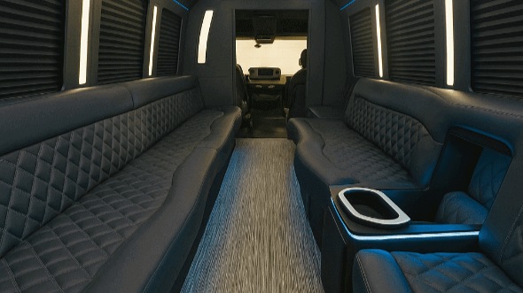 garden grove 50 passenger party bus interior